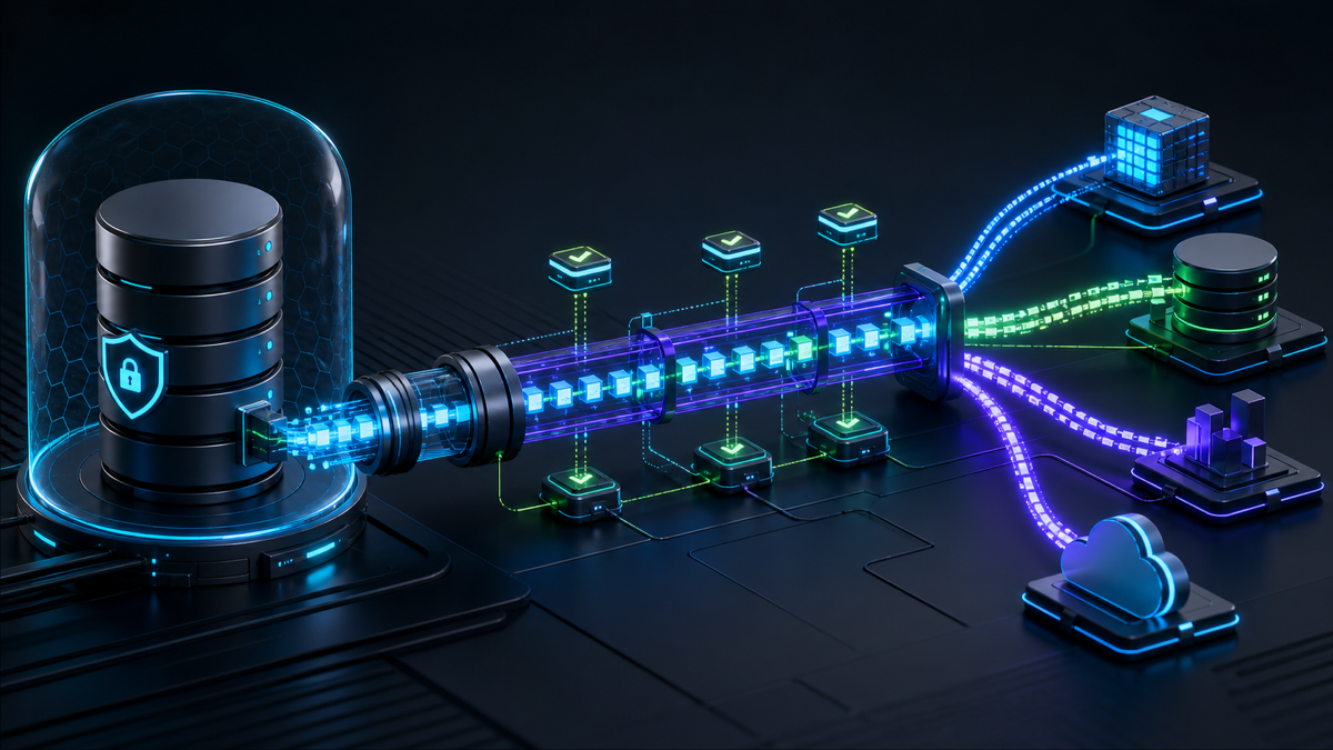 Ordered database change events flowing through a resilient CDC architecture